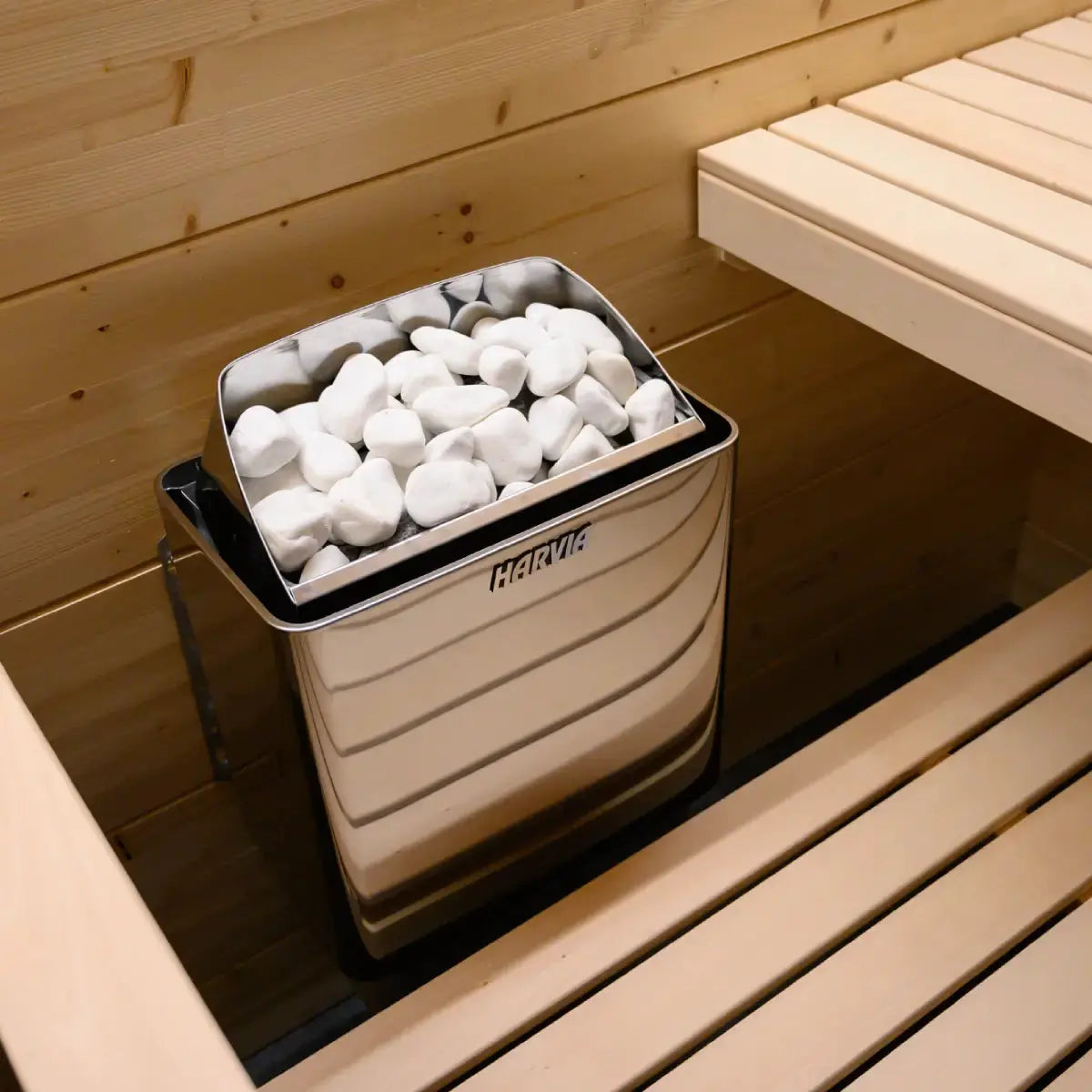 Harvia KIP60B Stainless Steel 6KW Sauna Heater with built-in control - Finnish Sauna Builders Finnish Sauna Builders