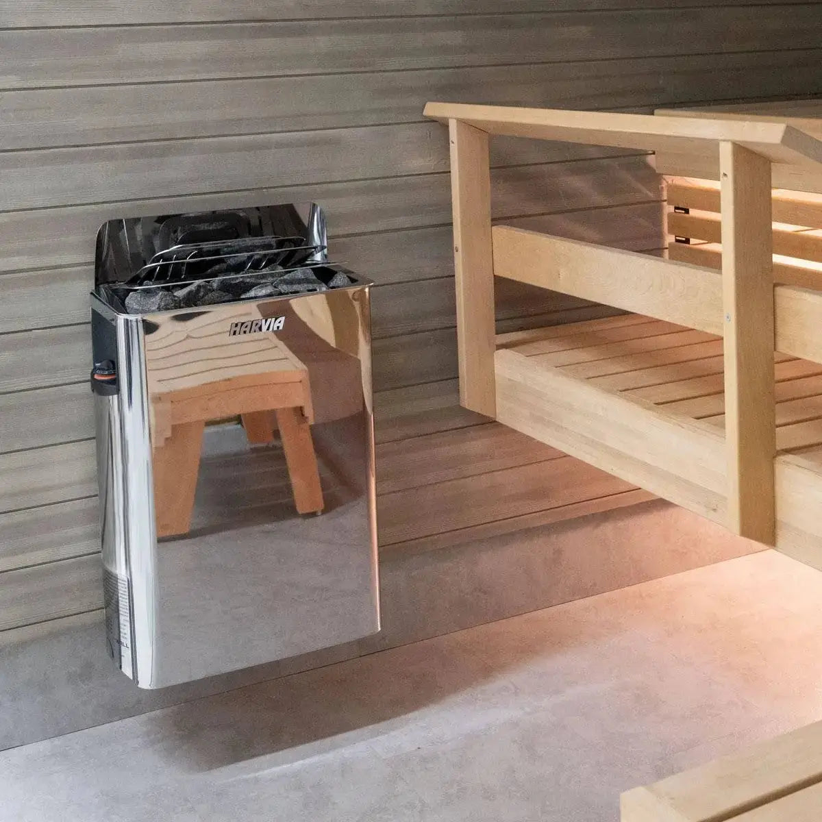 Harvia Wall Sauna Heater 8KW with Built-In Controls - Finnish Sauna Builders Finnish Sauna Builders
