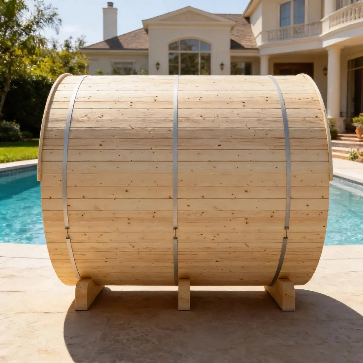 Helsinki Finnish Barrel Sauna with Terrace and WiFi Heater - Finnish Sauna Builders Finnish Sauna Builders