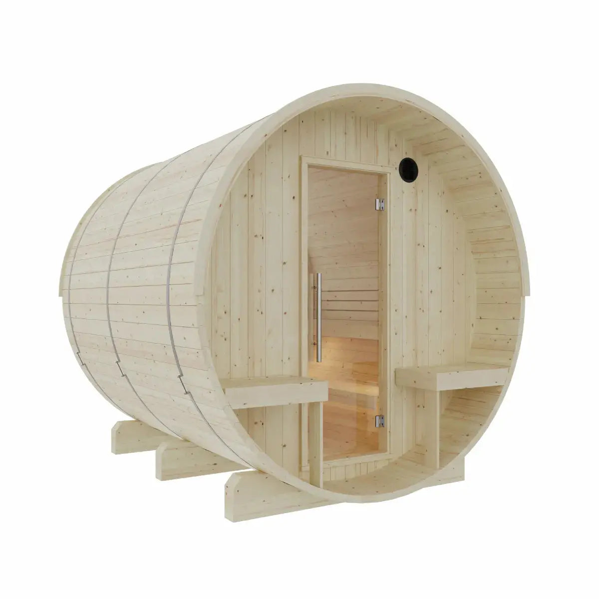 Helsinki Finnish Barrel Sauna with Terrace and WiFi Heater - Finnish Sauna Builders Finnish Sauna Builders