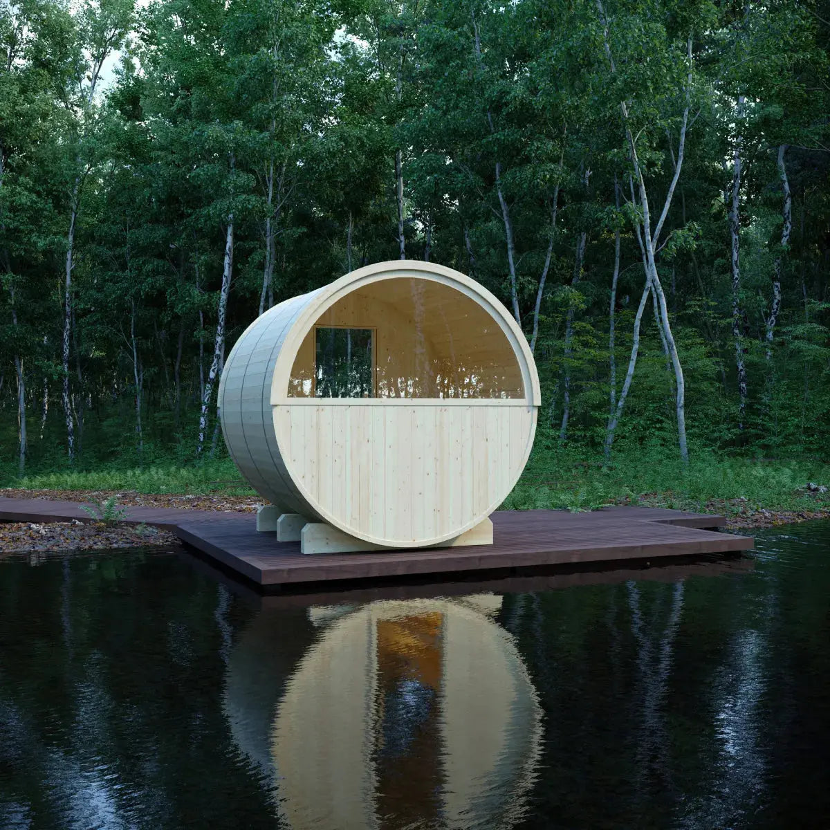 Helsinki Finnish Barrel Sauna with Terrace and WiFi Heater - Finnish Sauna Builders Finnish Sauna Builders