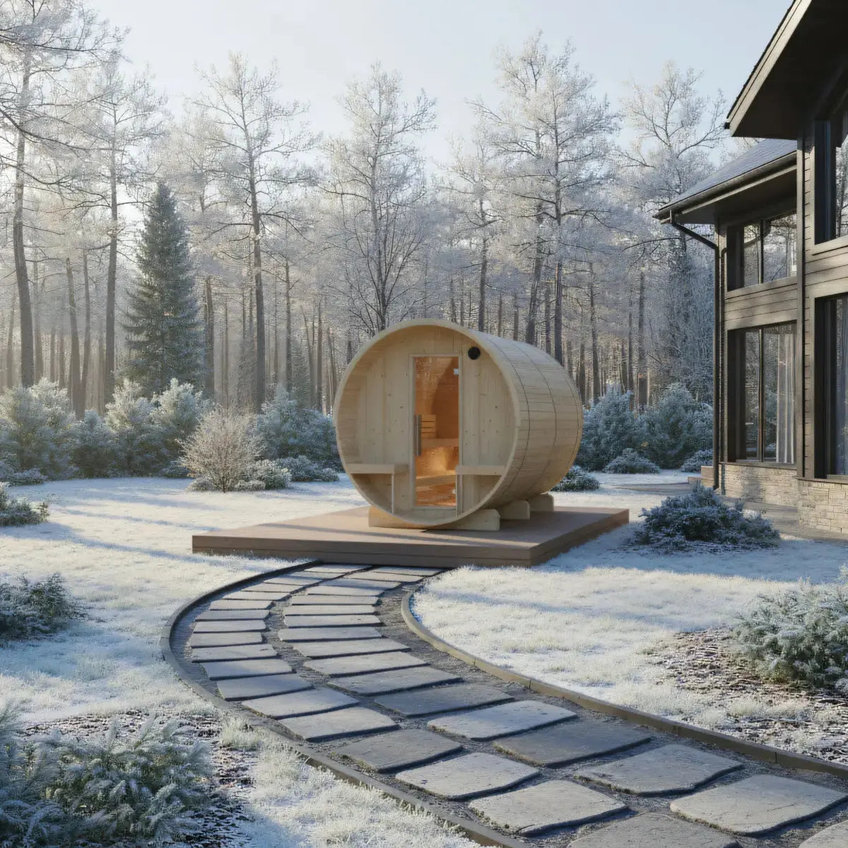 Turku Finnish Barrel Sauna with Terrace and WiFi Heater - Finnish Sauna Builders Finnish Sauna Builders