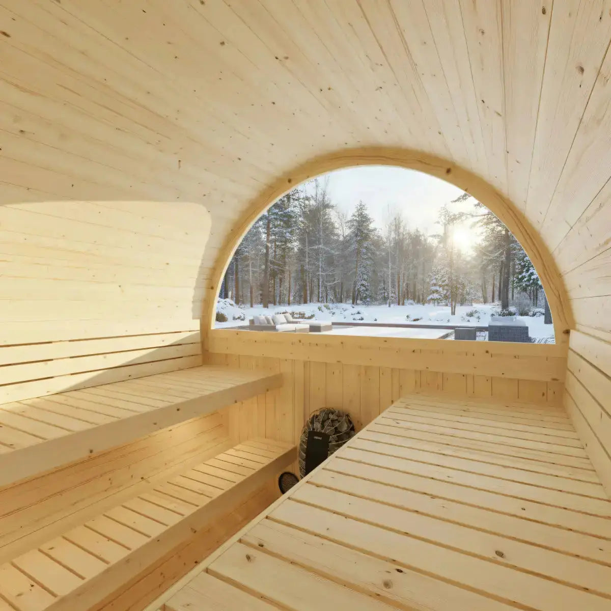 Turku Finnish Barrel Sauna with Terrace and WiFi Heater - Finnish Sauna Builders Finnish Sauna Builders