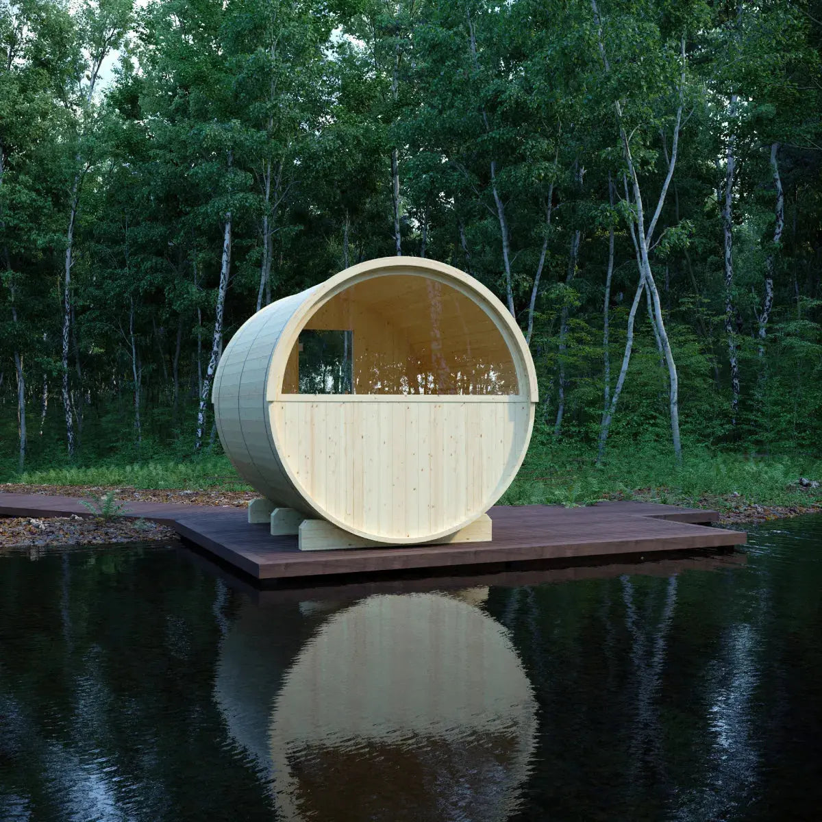 Vassa Finnish Barrel Sauna with WiFi Heater - Finnish Sauna Builders Finnish Sauna Builders