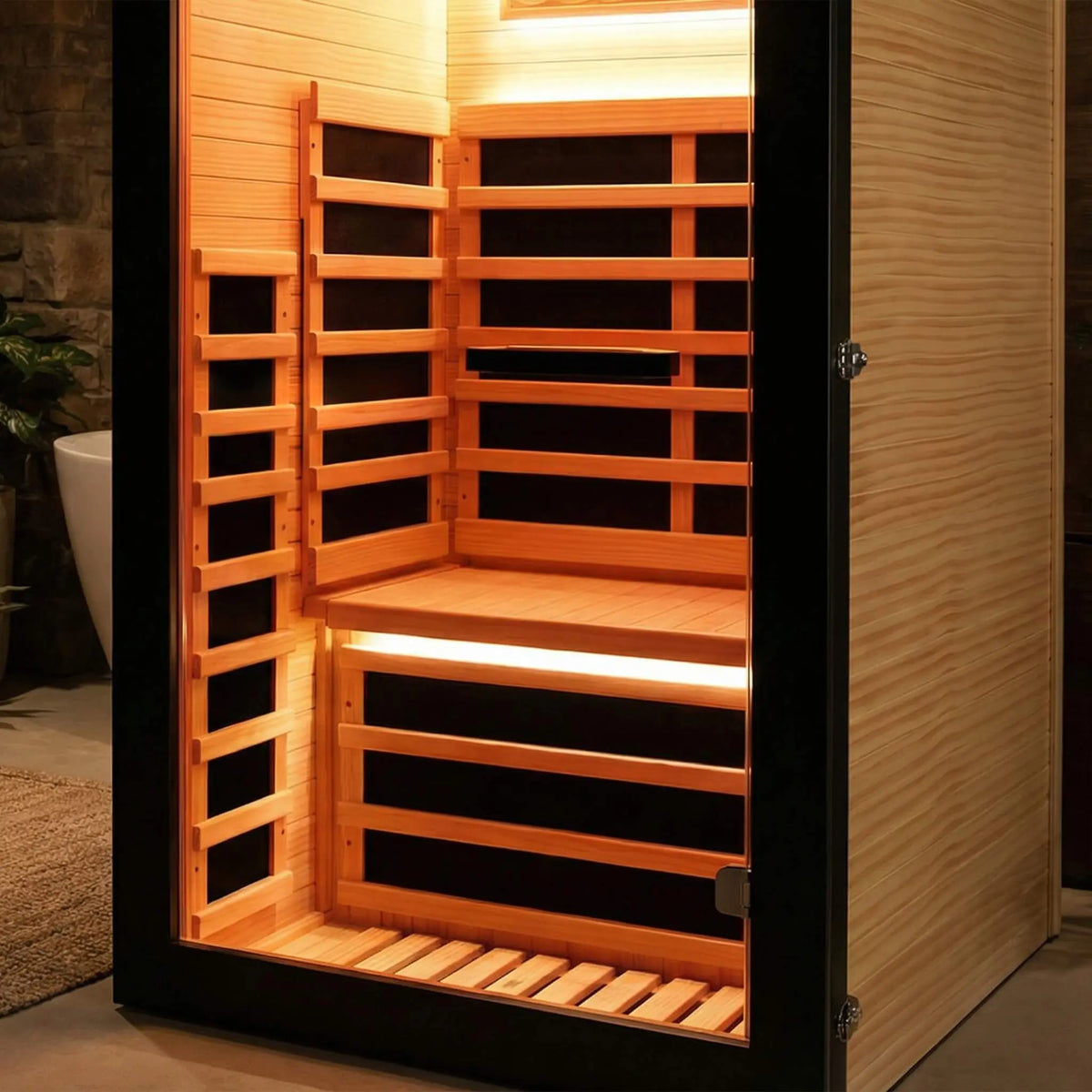 Solara Single-Person Chilean Pine Infrared Sauna Cabin (SAK57926) SAKSBY WHOLESALE