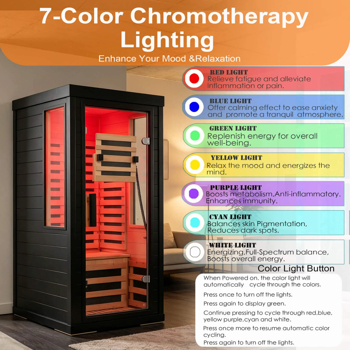 Aurelo 2-Person Low EMF Indoor Infrared Sauna With Red Light Therapy (SAK37542) SAKSBY WHOLESALE