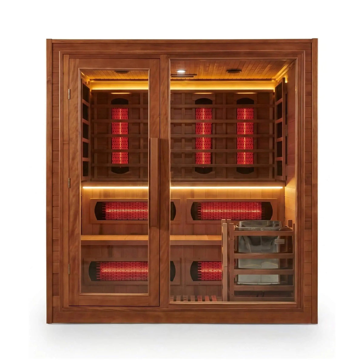 Elvaria 4-Person Indoor Canadian Red Cedar Infrared And Steam Sauna With 6KW Harvia Heater [Made-To-Order] (SAK93528) SAKSBY WHOLESALE