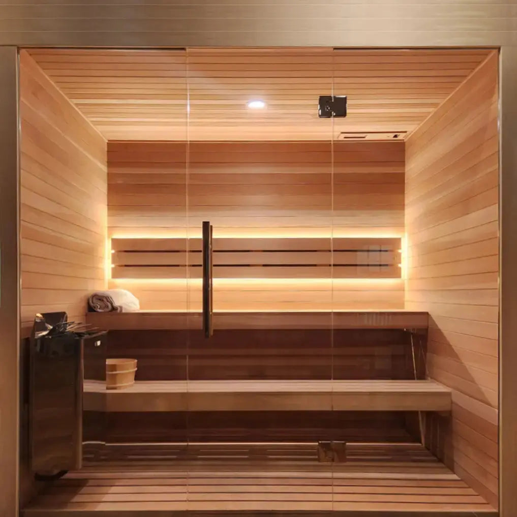 Carbon Smart Saunas - 7' x 8' x 8' - by Finnish Sauna Builders Finnish Sauna Builders
