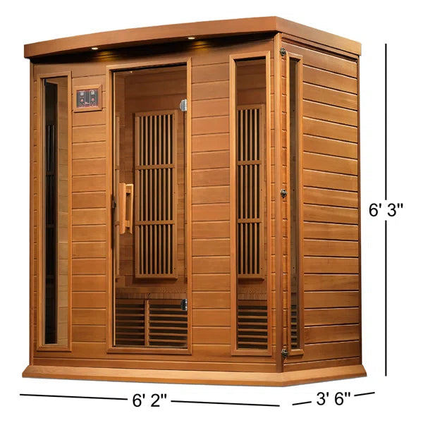 Dynamic Infrared Saunas 4 - Person Indoor Bluetooth Compatible FAR Infrared Sauna in Cedar