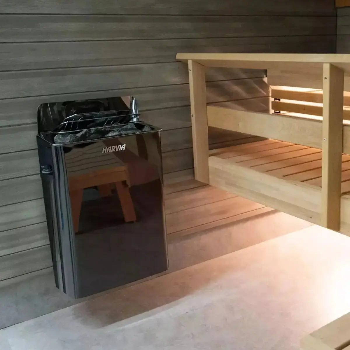 Harvia Wall Sauna Heater 8KW with Built-In Controls - Finnish Sauna Builders Finnish Sauna Builders