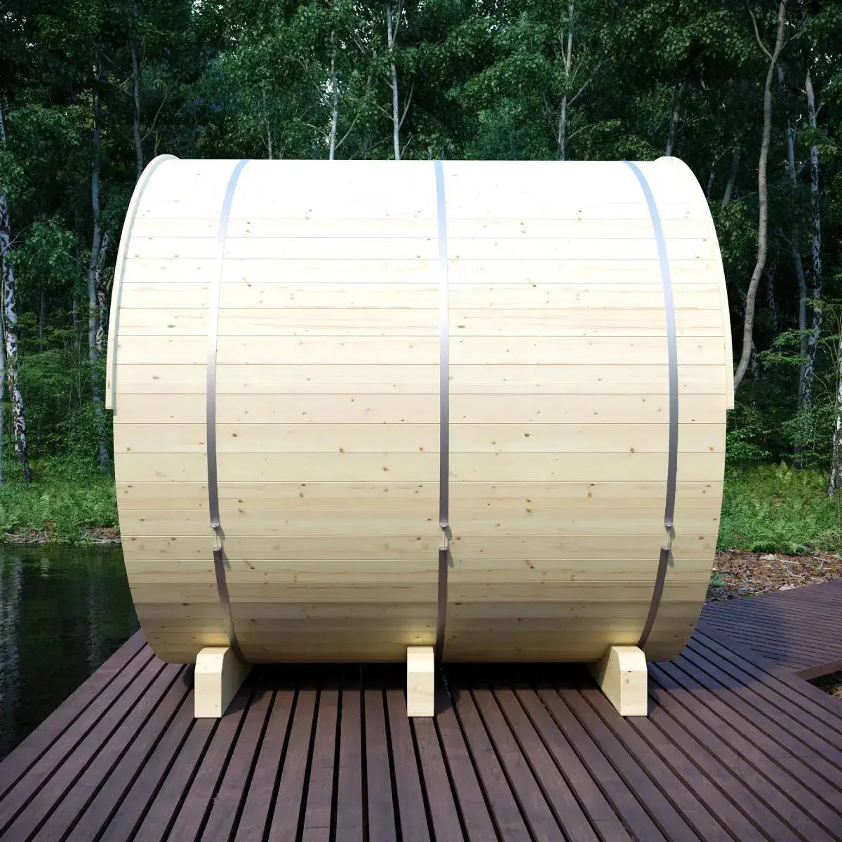 Helsinki Finnish Barrel Sauna with Terrace and WiFi Heater - Finnish Sauna Builders Finnish Sauna Builders