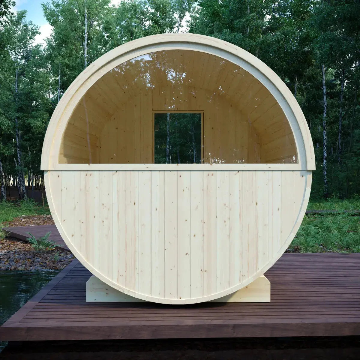 Helsinki Finnish Barrel Sauna with Terrace and WiFi Heater - Finnish Sauna Builders Finnish Sauna Builders