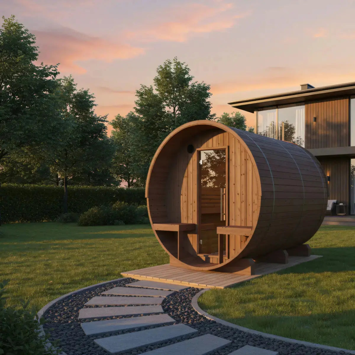 Turku Finnish Barrel Sauna with Terrace and WiFi Heater - Finnish Sauna Builders Finnish Sauna Builders