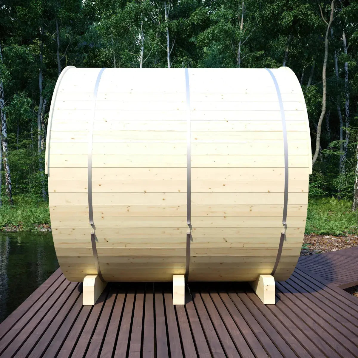 Vassa Finnish Barrel Sauna with WiFi Heater - Finnish Sauna Builders Finnish Sauna Builders