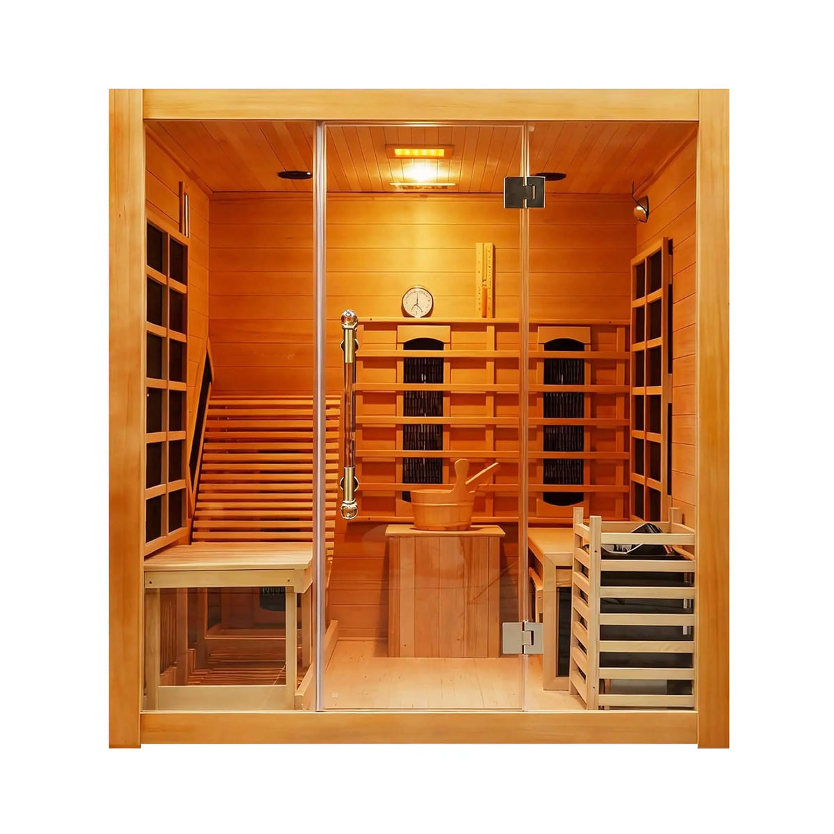 Oasis 3-Person Indoor Hybrid Sauna Room With Built-In Lounge Chair [Made-To-Order] (SAK35182) SAKSBY WHOLESALE