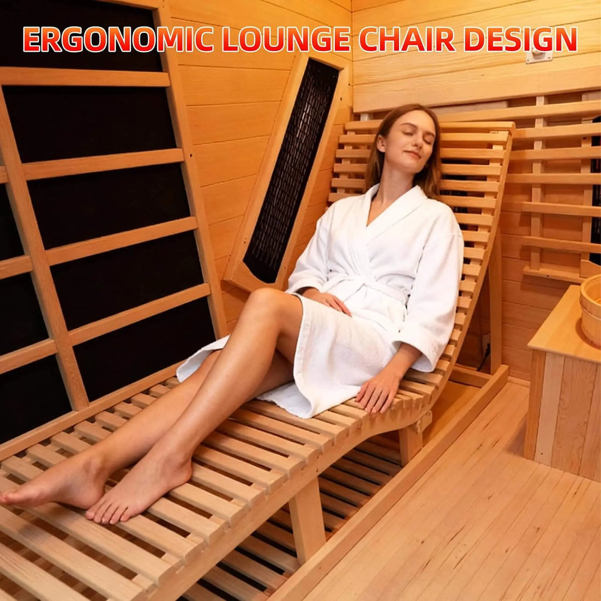 Oasis 3-Person Indoor Hybrid Sauna Room With Built-In Lounge Chair [Made-To-Order] (SAK35182) SAKSBY WHOLESALE
