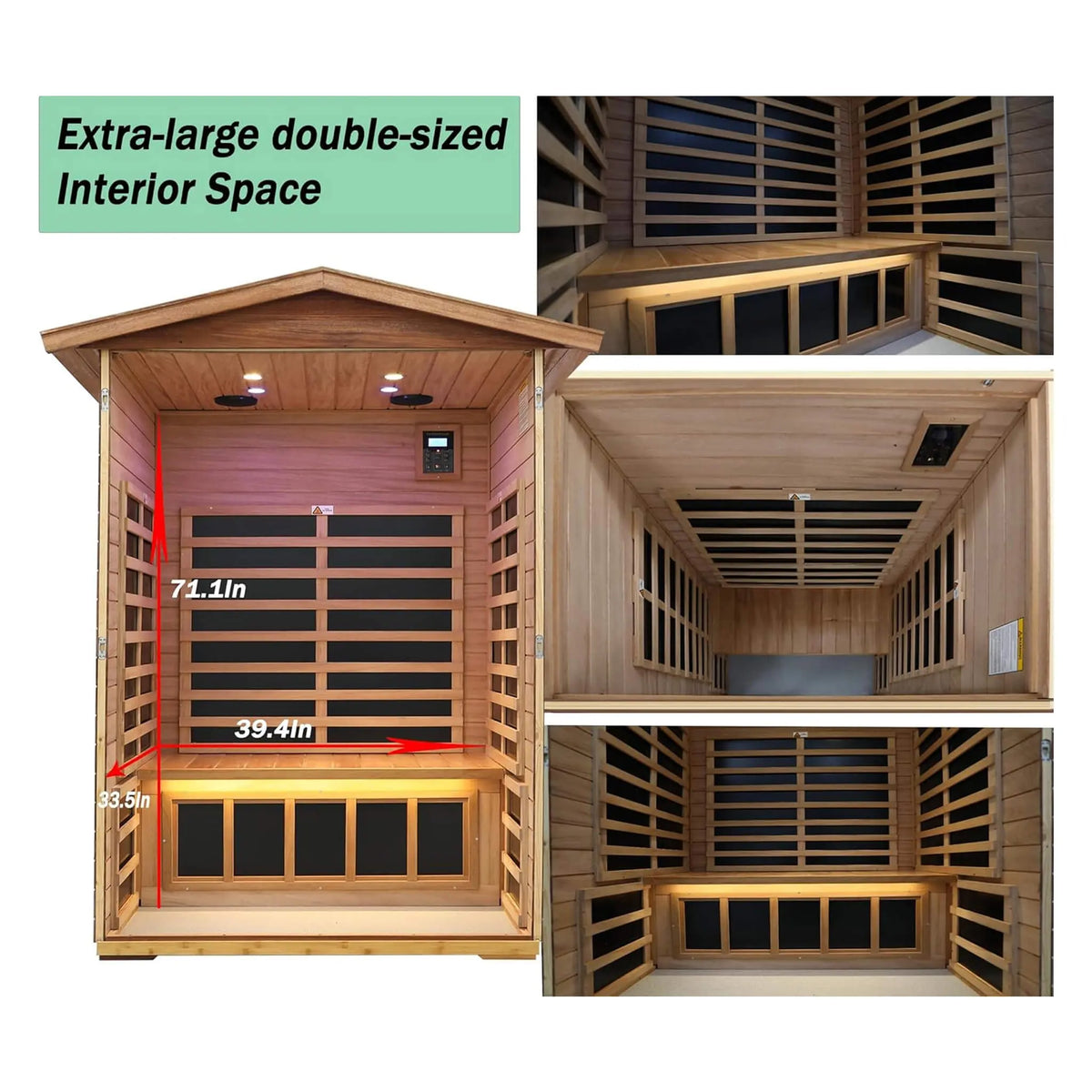 Ignis 2-Person Ultra-Low EMF Mahogany Outdoor Infrared Sauna With Bluetooth Speakers (SAK43021) SAKSBY WHOLESALE