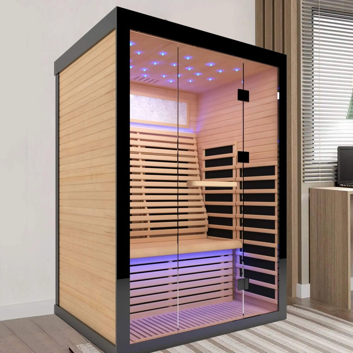 Vapor Luxury 2-Person Canadian Hemlock Wood Far Infrared Home Sauna (SAK56874) SAKSBY WHOLESALE