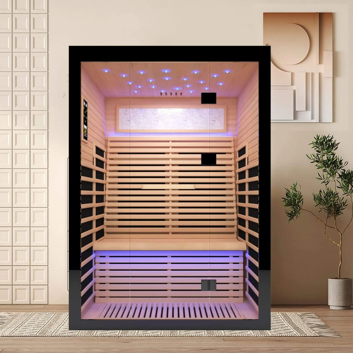 Vapor Luxury 2-Person Canadian Hemlock Wood Far Infrared Home Sauna (SAK56874) SAKSBY WHOLESALE