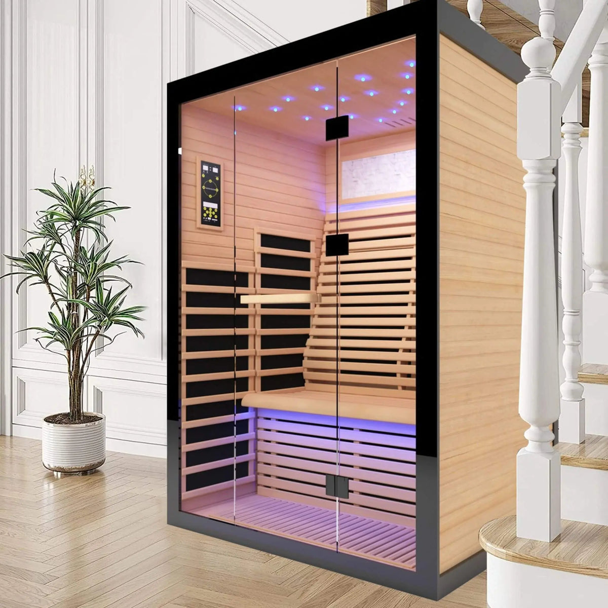 Vapor Luxury 2-Person Canadian Hemlock Wood Far Infrared Home Sauna (SAK56874) SAKSBY WHOLESALE