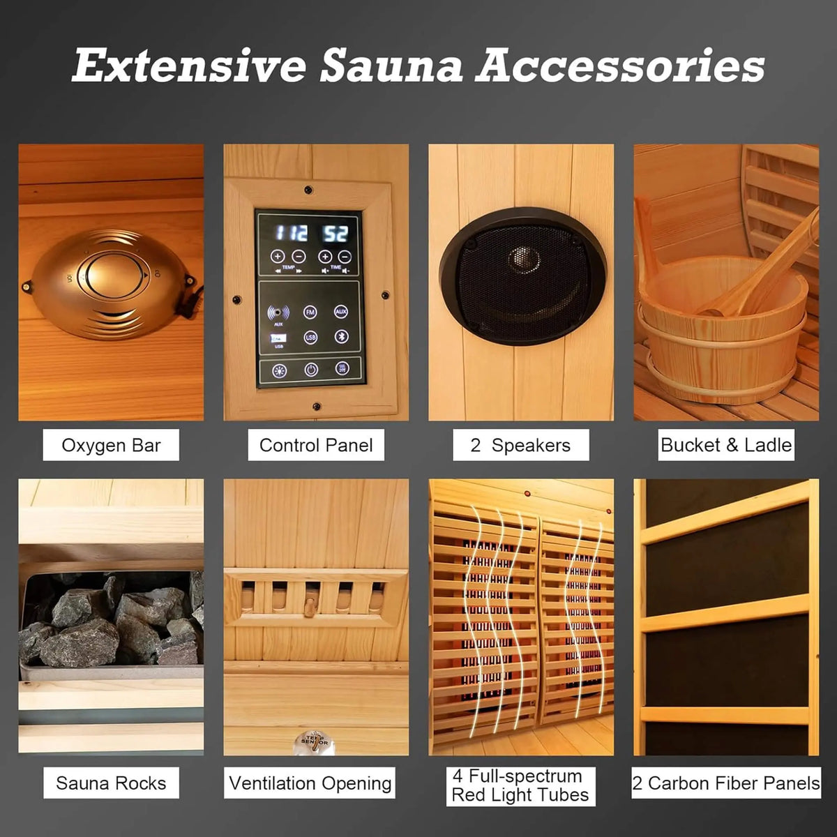 Luma 2-Person Indoor Hybrid Sauna Room With Infrared And 3.5KW Steam Heater [Made-To-Order] (SAK83750) SAKSBY WHOLESALE