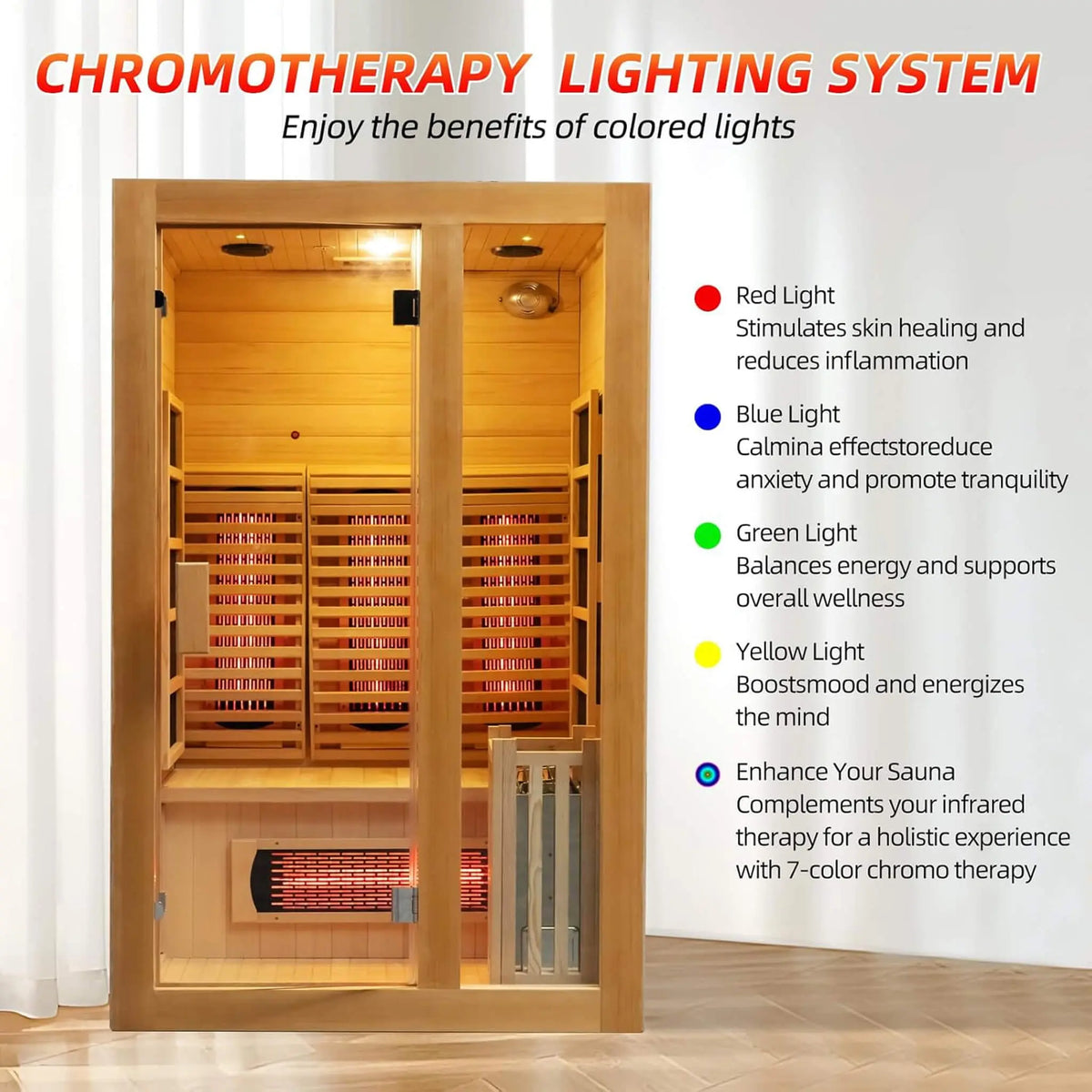 Luma 2-Person Indoor Hybrid Sauna Room With Infrared And 3.5KW Steam Heater [Made-To-Order] (SAK83750) SAKSBY WHOLESALE