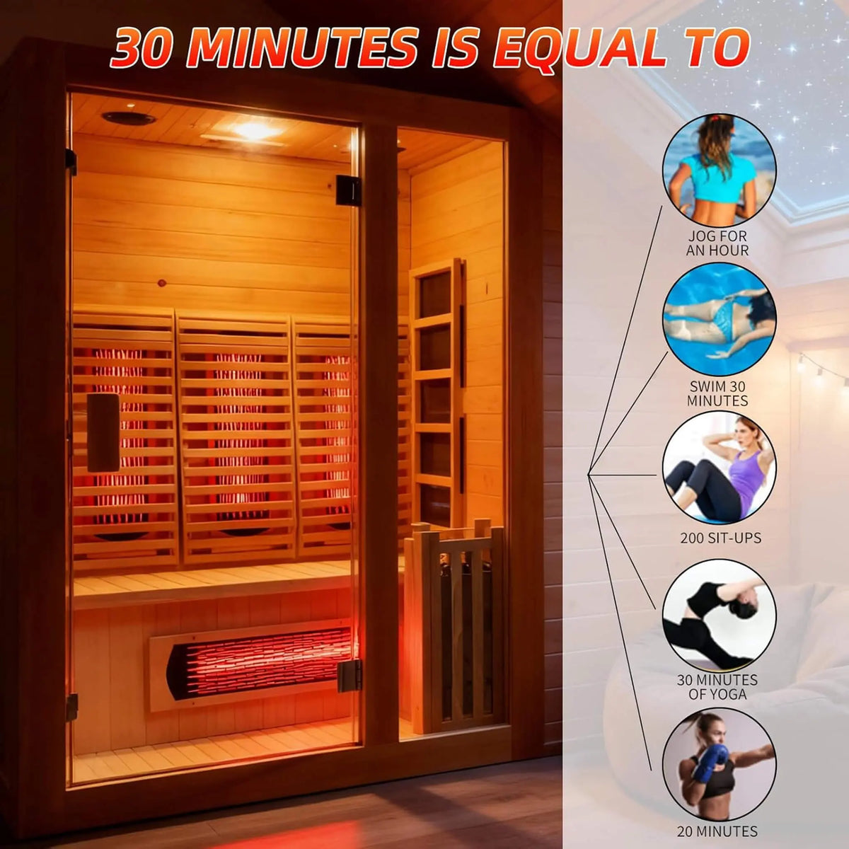 Luma 2-Person Indoor Hybrid Sauna Room With Infrared And 3.5KW Steam Heater [Made-To-Order] (SAK83750) SAKSBY WHOLESALE