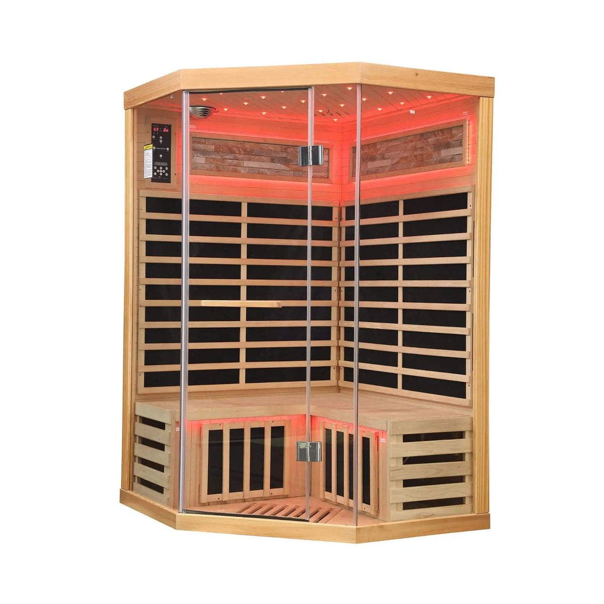 Ember Premium Canadian Hemlock 2-Person Indoor Infrared Sauna Room With Glass Front (SAK21495) SAKSBY WHOLESALE